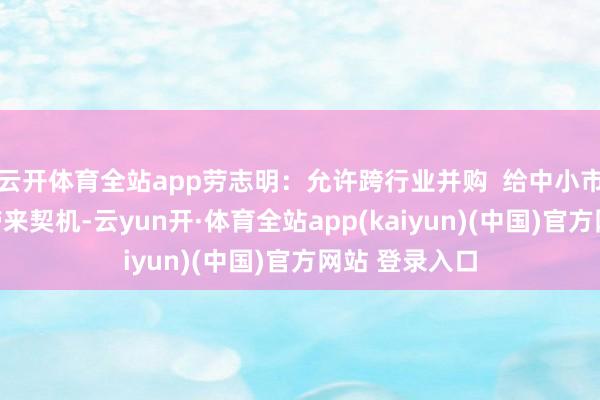 云开体育全站app劳志明：允许跨行业并购  给中小市值公司解围带来契机-云yun开·体育全站app(kaiyun)(中国)官方网站 登录入口